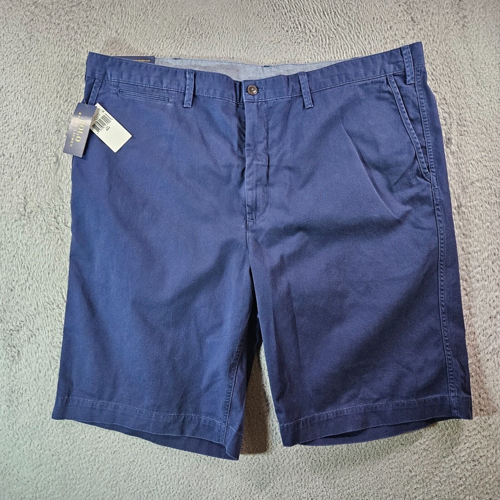NWT $98 Polo Ralph Lauren Shorts Men 44T Classic Fit Flat Front Navy Blue